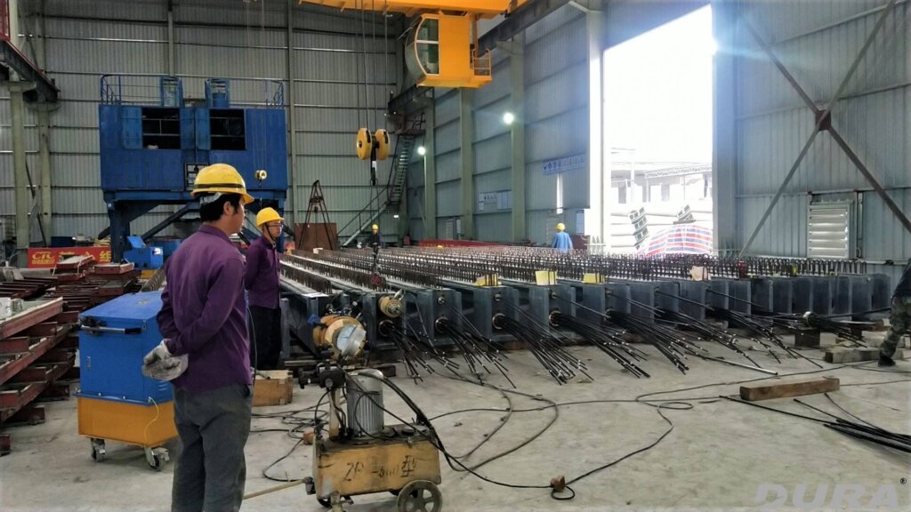 Stressing work in progress for ZL-DURA I-beams.