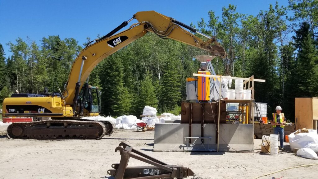 Pan mixer used at the site to batch DURA-UHPFRC.