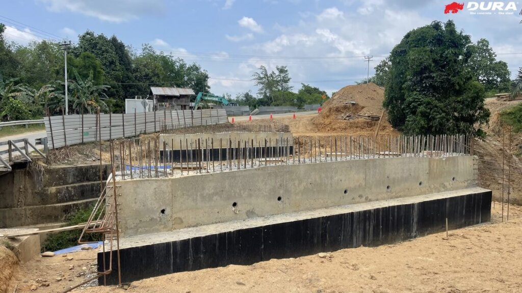 Completed abutment and ready for beam sitting.
