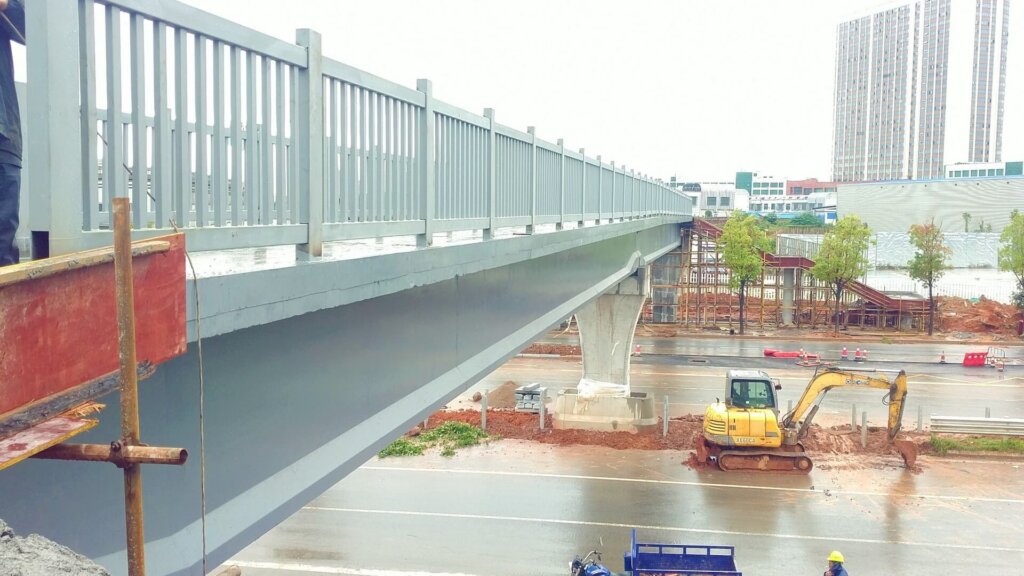 K24+748.966 footbridge in progerss construction of staircase.