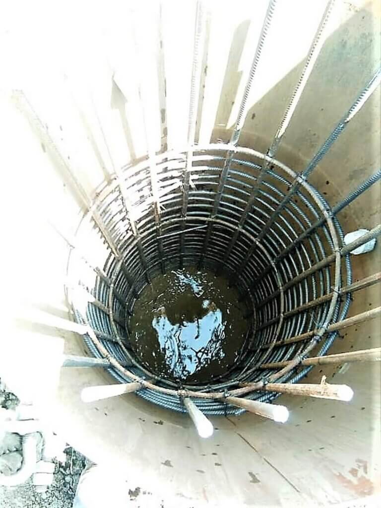 Steel cage installed.