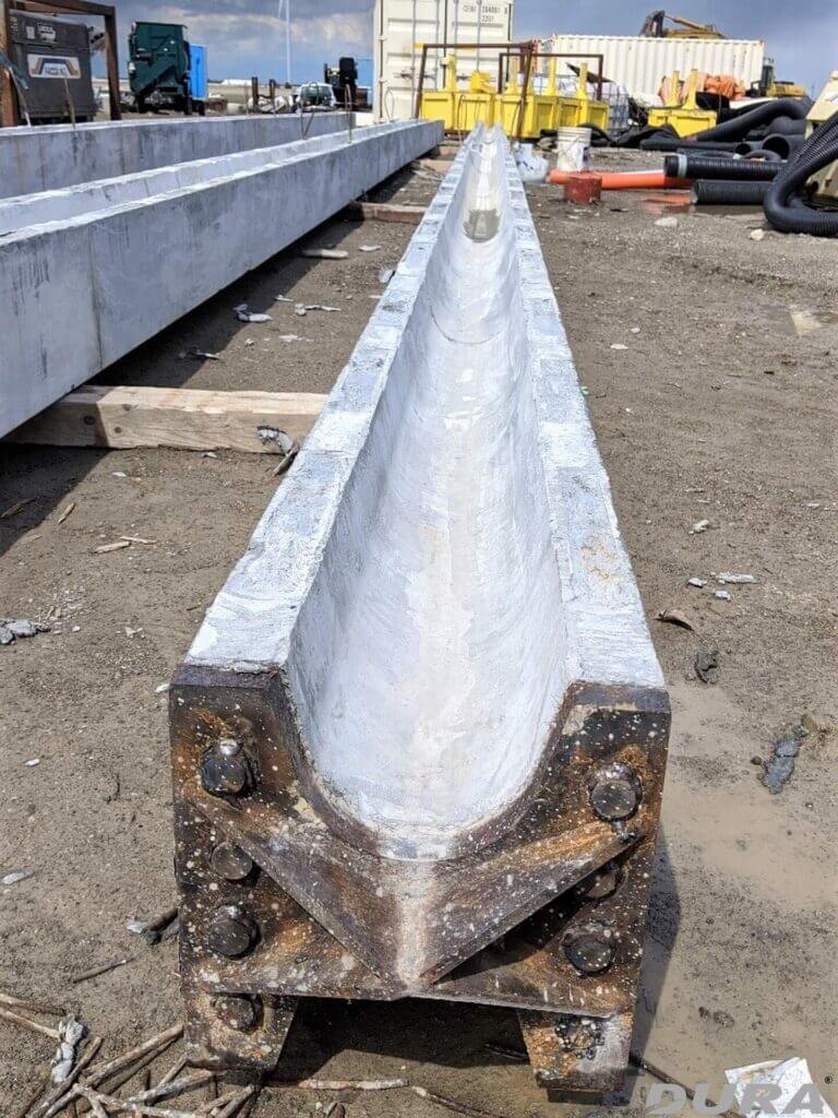 First Dura 9m long pretension H-pile (come with pile shoe).