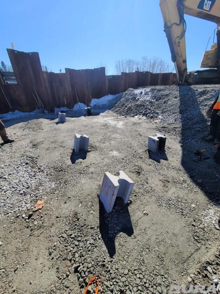 Dura piles after driven.