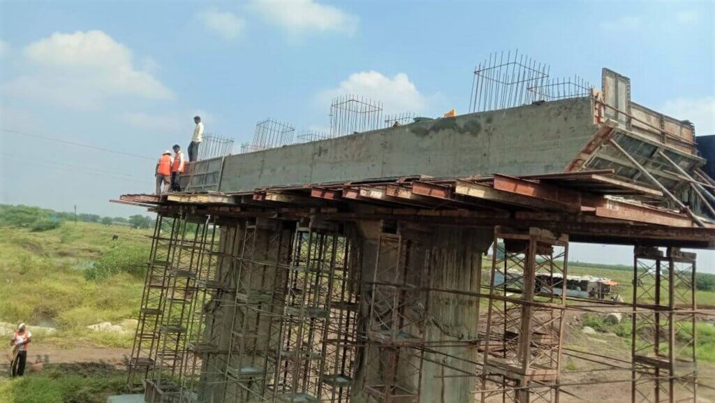 Construction of Abutment B.