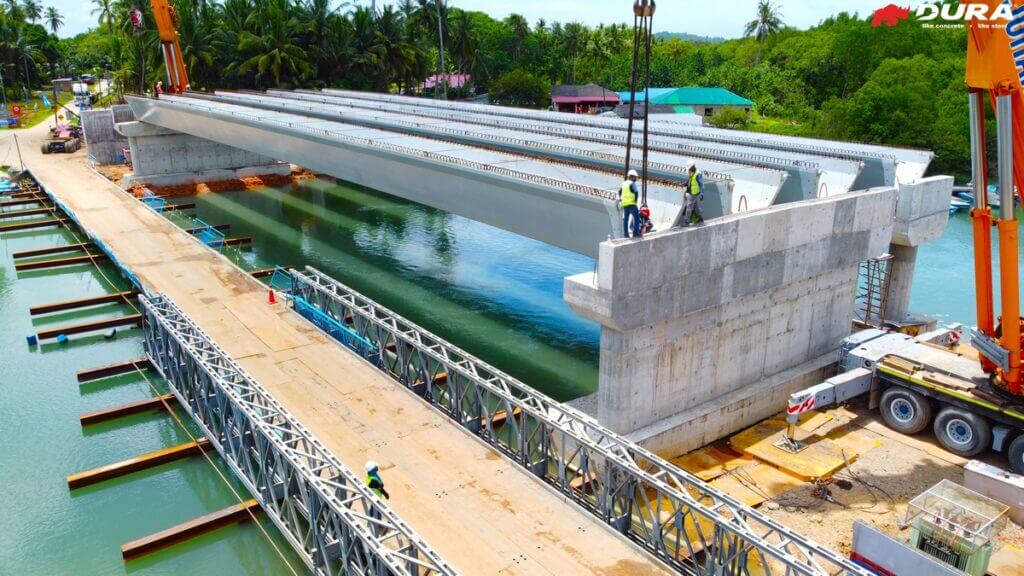 Completion of beam launching for midspan.