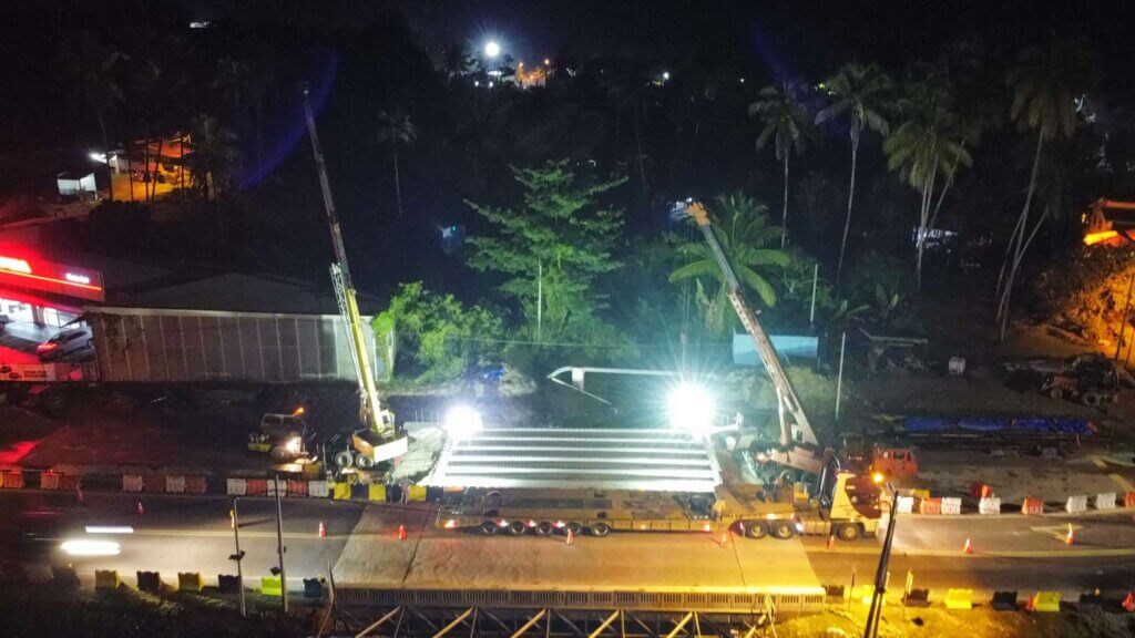 Completed launching second stage bridge.