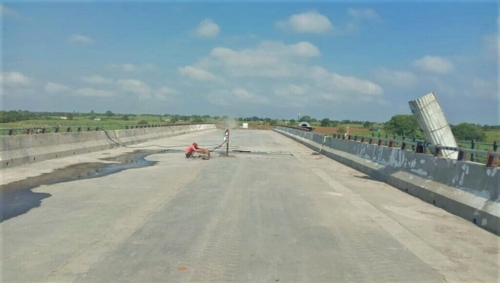 In-situ UHPC stitching work completed.