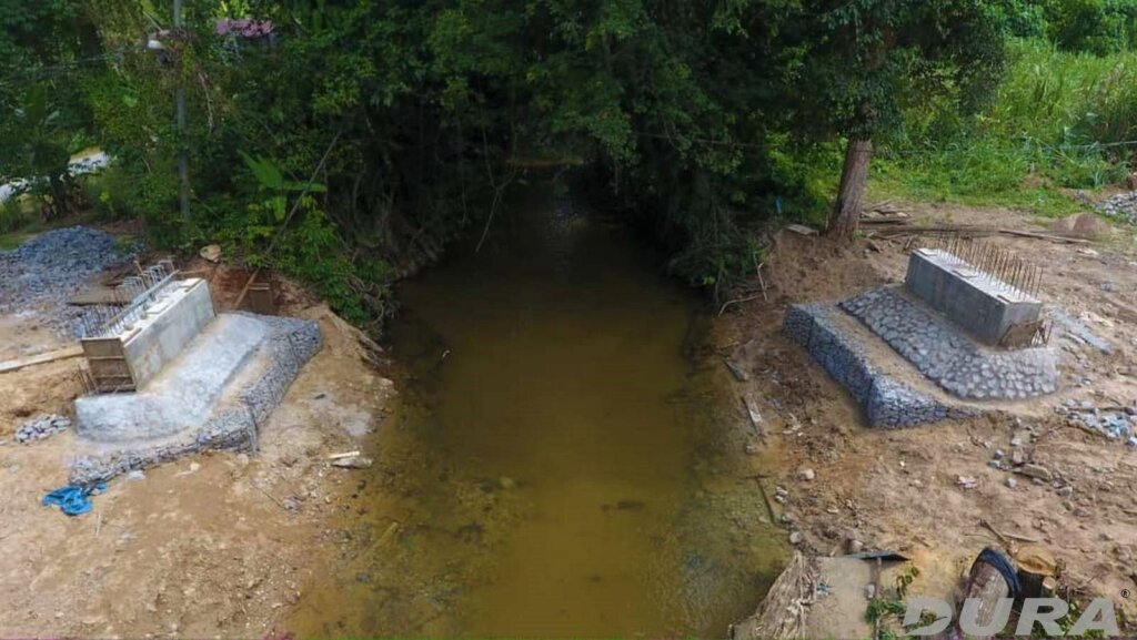 Abutments done and ready for beam launching.