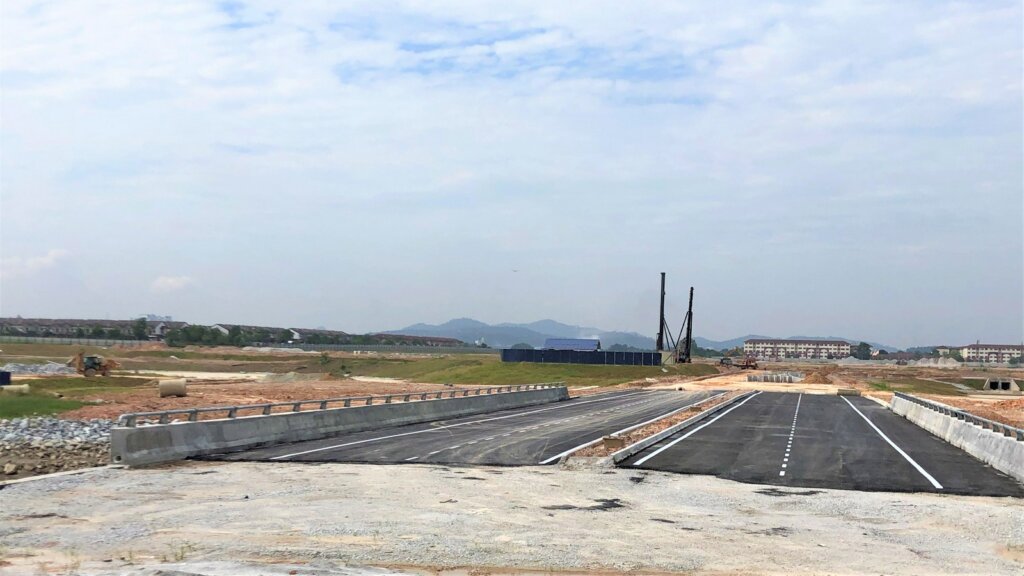 Complete bridge with wearing surface laid.