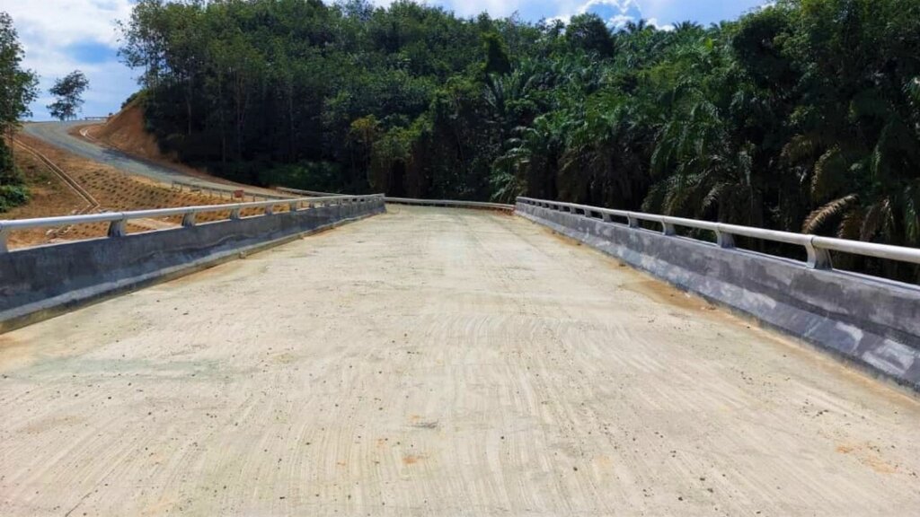 Completed bridge deck and RC parapet.