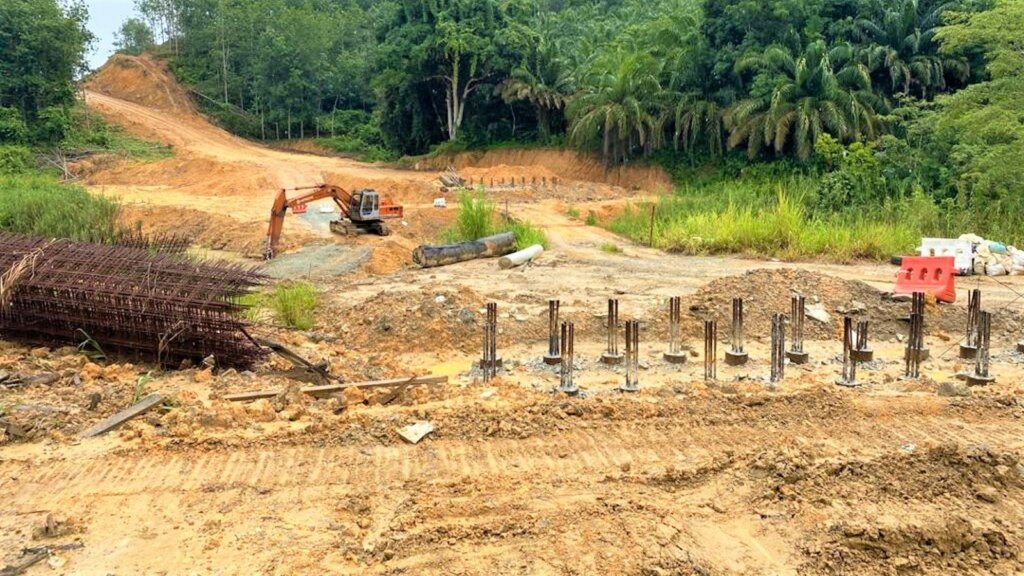 Completion of micropile foundation (060820).