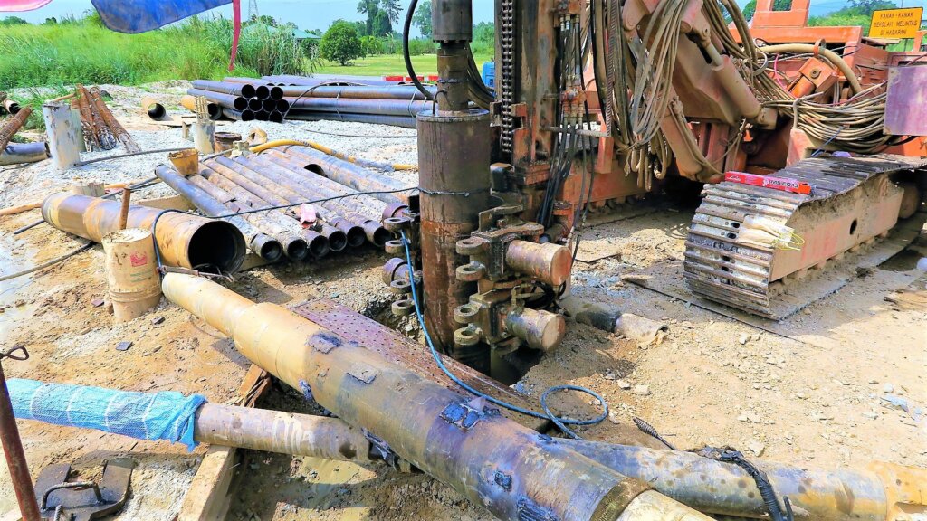 Drilling of a 300mm dia. hole.