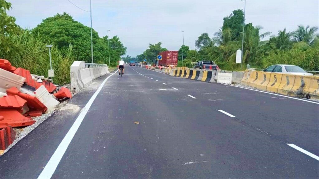 First half of the bridge premixed and ready open for traffic.