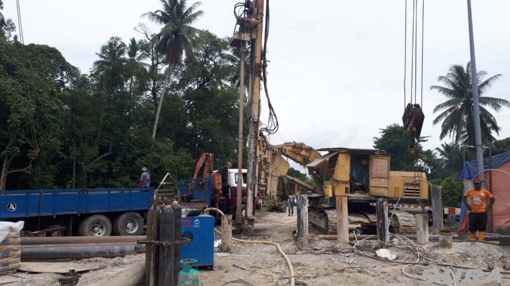 Micropiles used as foundation.