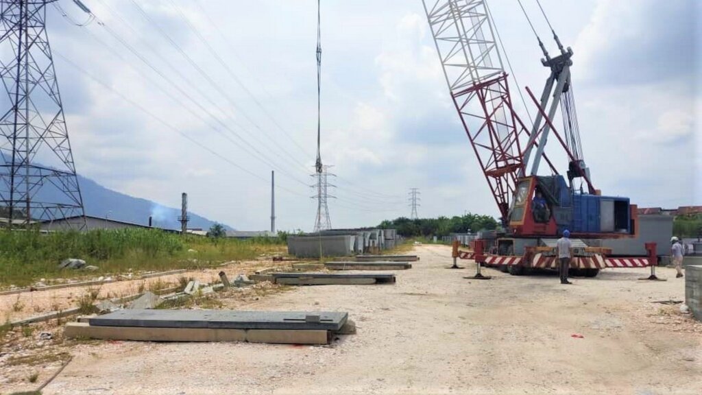 Preparation of a temporary platform.