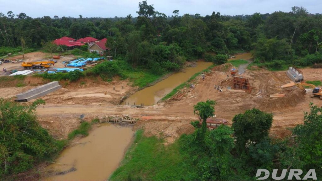 Substructure construction in progress.