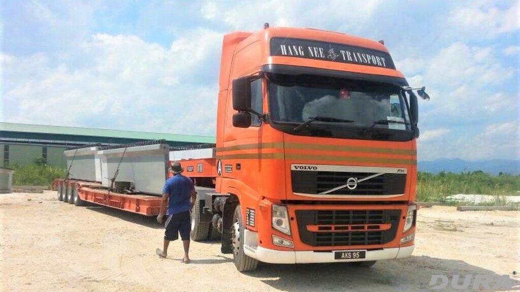 Transporting of U segments to site.