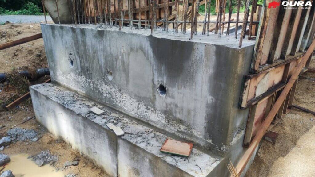 Completed abutment.
