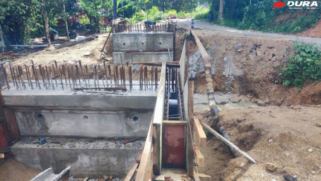 Completed abutment and ready for beam sitting.