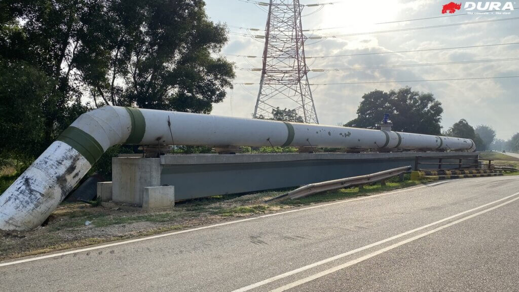 Completed bridge for pipe rack.