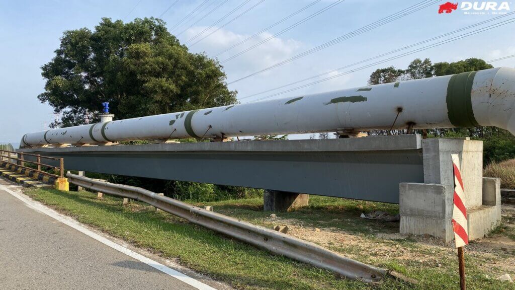 Completed bridge for pipe rack.