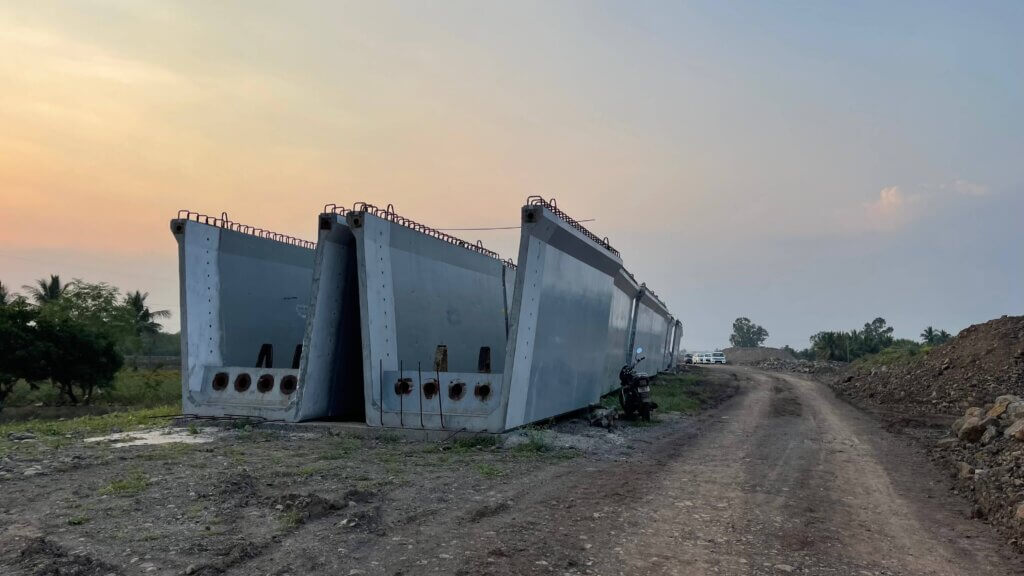 Segments arrived at site.