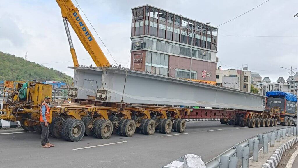 Erection of DURA BT to launching site.