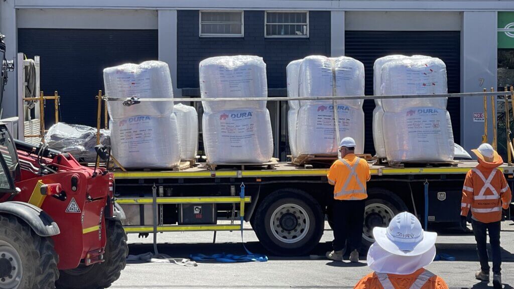 Delivery of DURA UHPC in jumbo bag form.