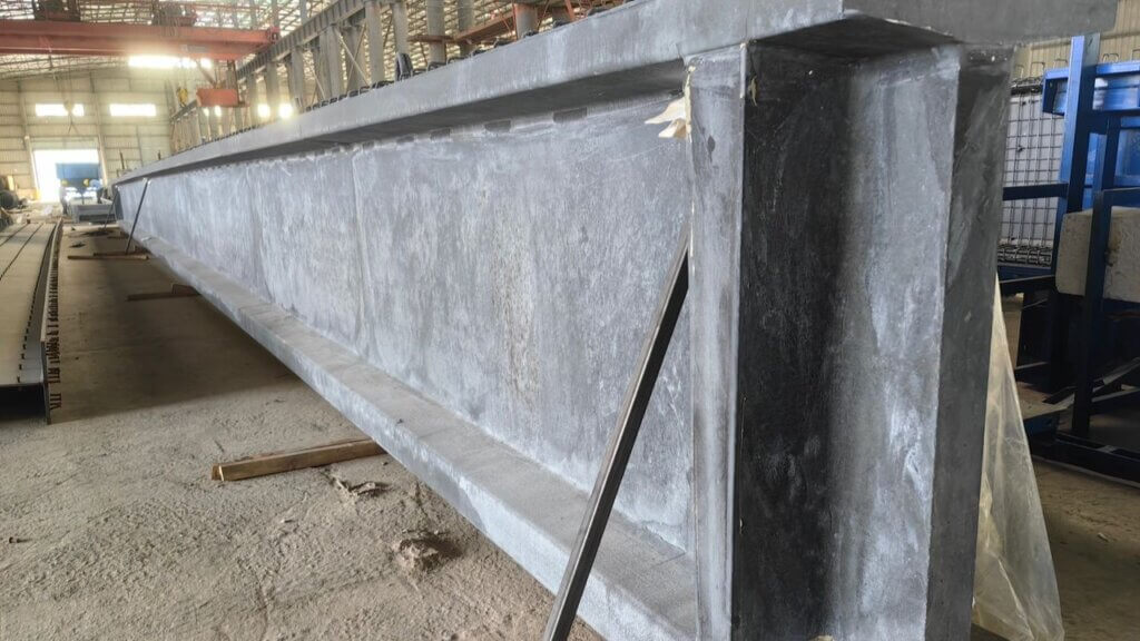 Demould of UHPFRC I-Beam.