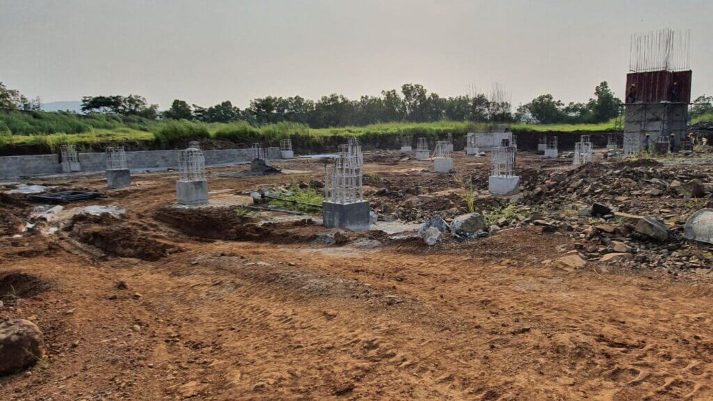 Completed foundation of nanoli speedway building.