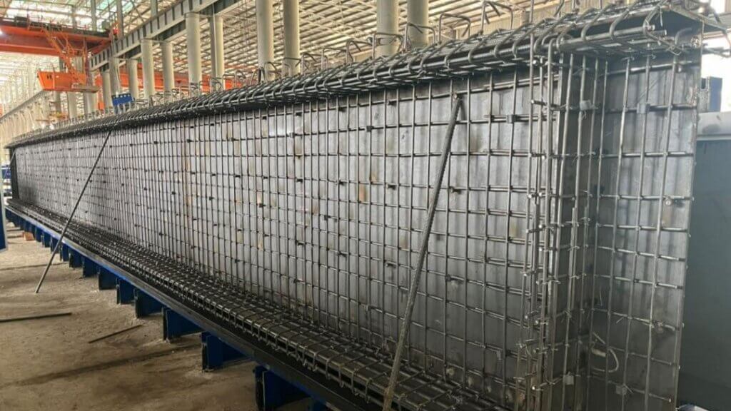 Installation of rebar.