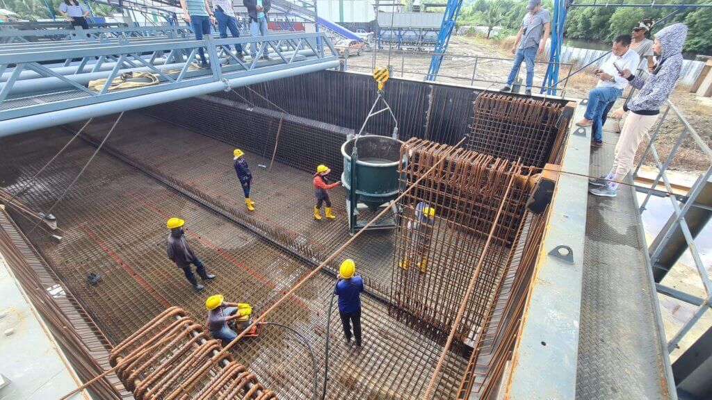 11. 1st pouring of concrete for bed.