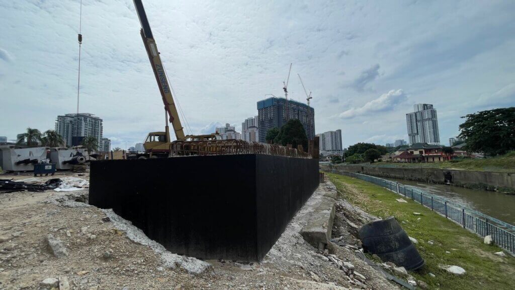 2. Completed abutment A.