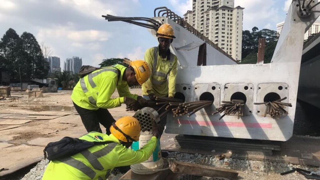 6. Installation of bearing plate.
