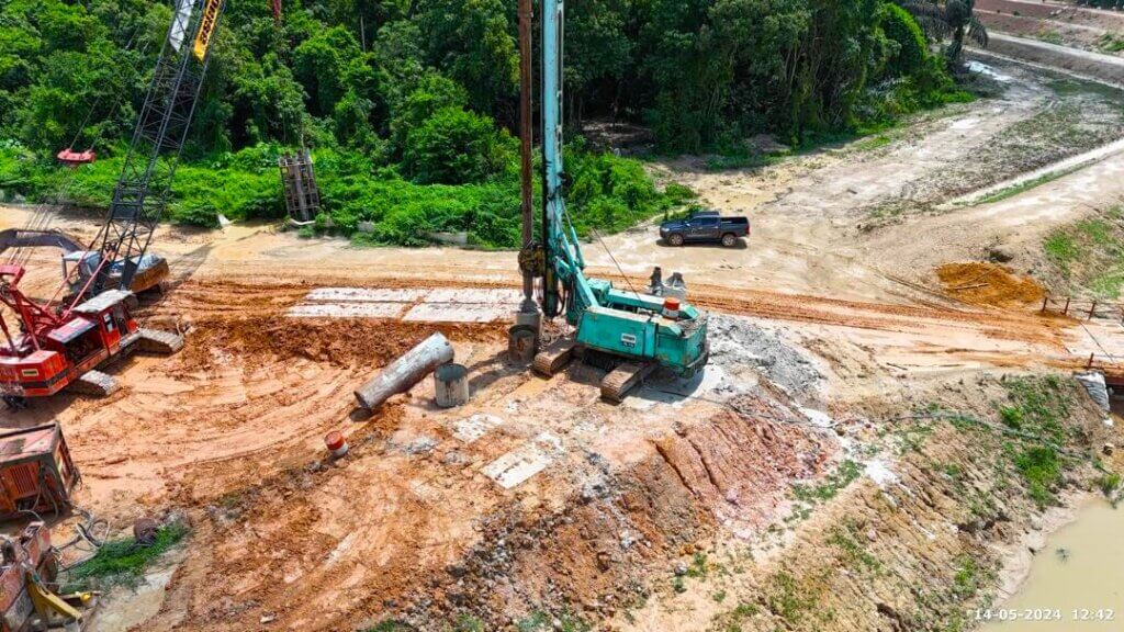 Piling work conducted on site.
