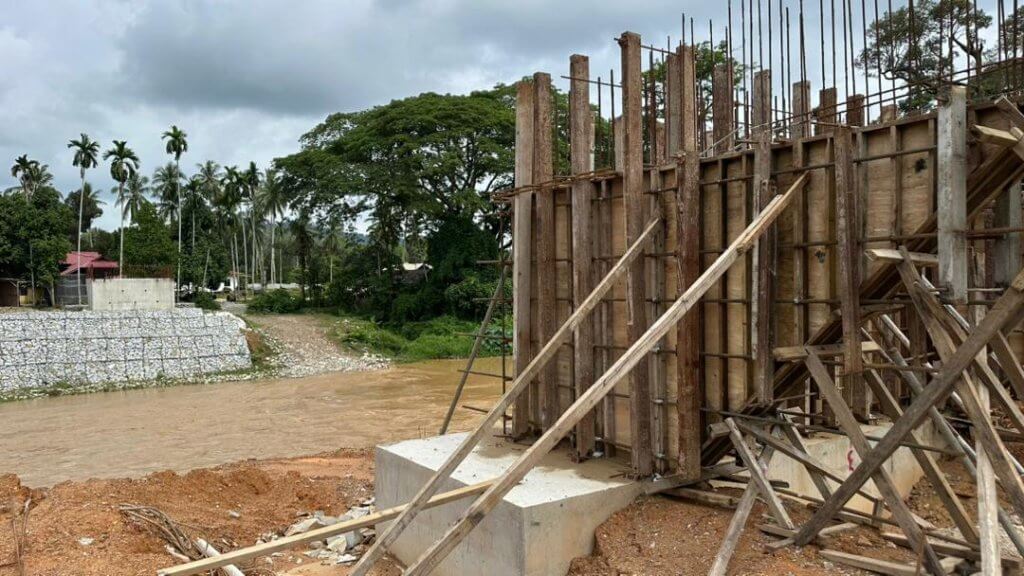 Abutments construction is currently in progress at site.