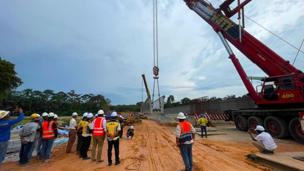 Beam launching in the progress.