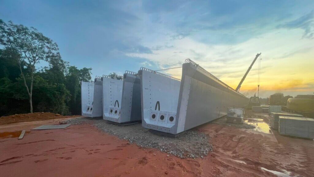 Segments arrived on site.