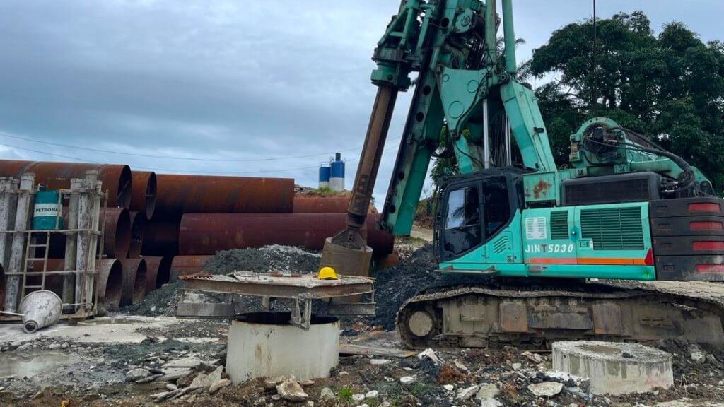 Bored Pile Installation Work is Currently in Progress On-Site.