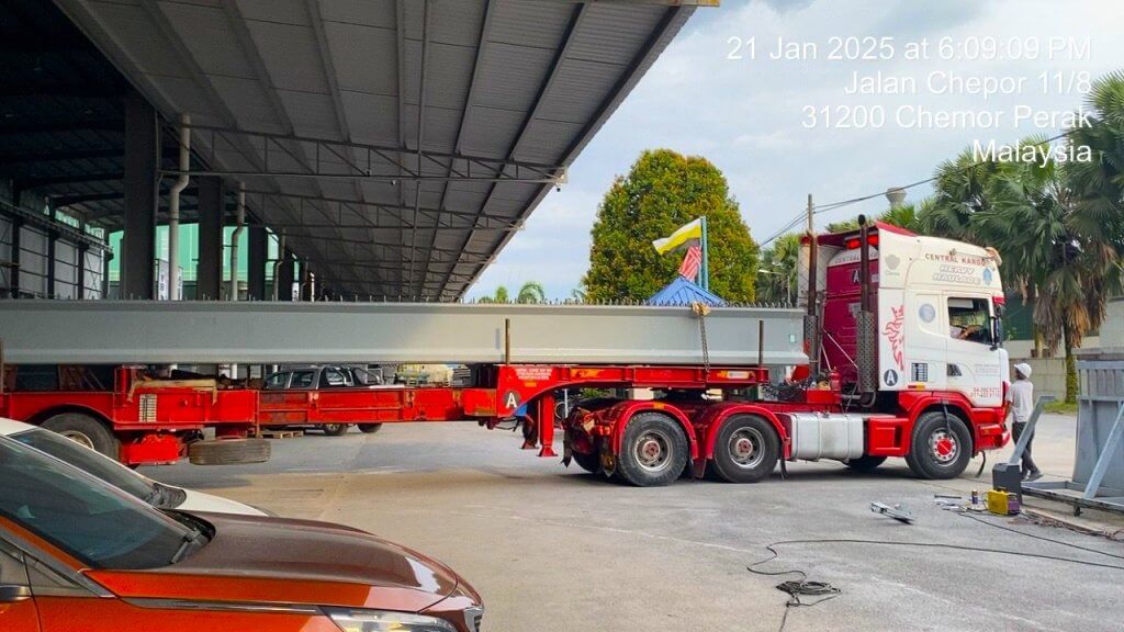I-Beams are shipped out to the site from the factory