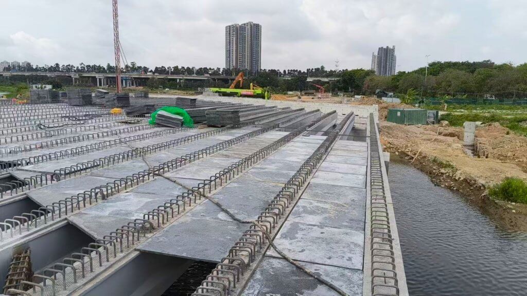 Deck slabs installation is on going.