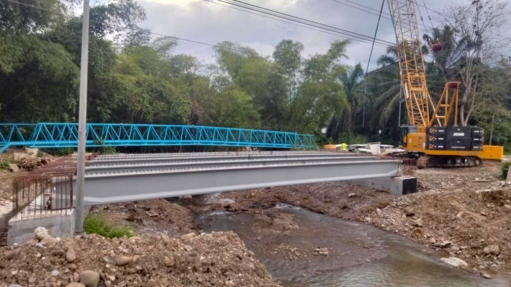 5 nos of DURA® IB1000 (20 m) successfully positioned and aligned onto the abutments.