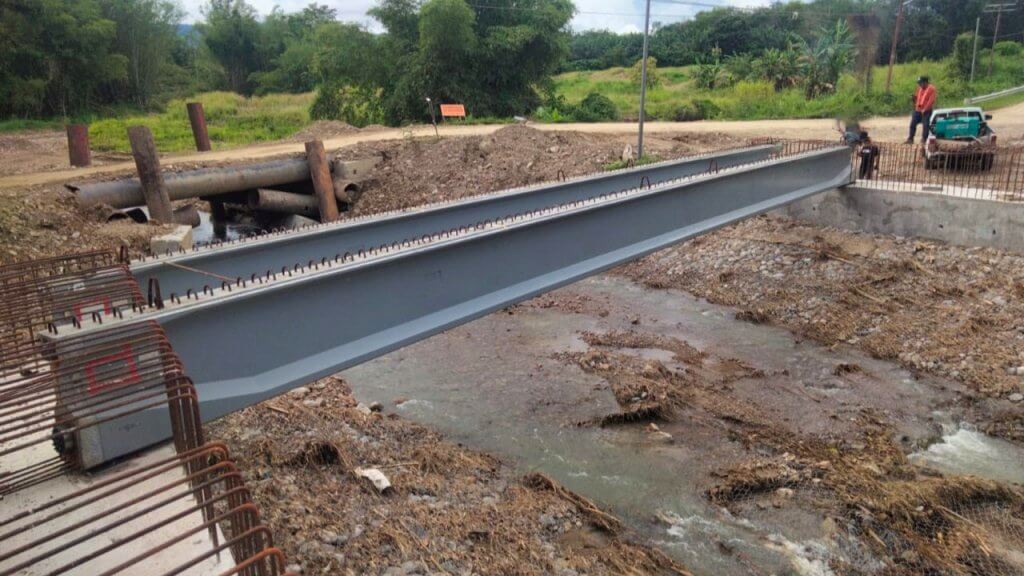 DURA® IB1000 (20 m) have been positioned and aligned onto the abutments.